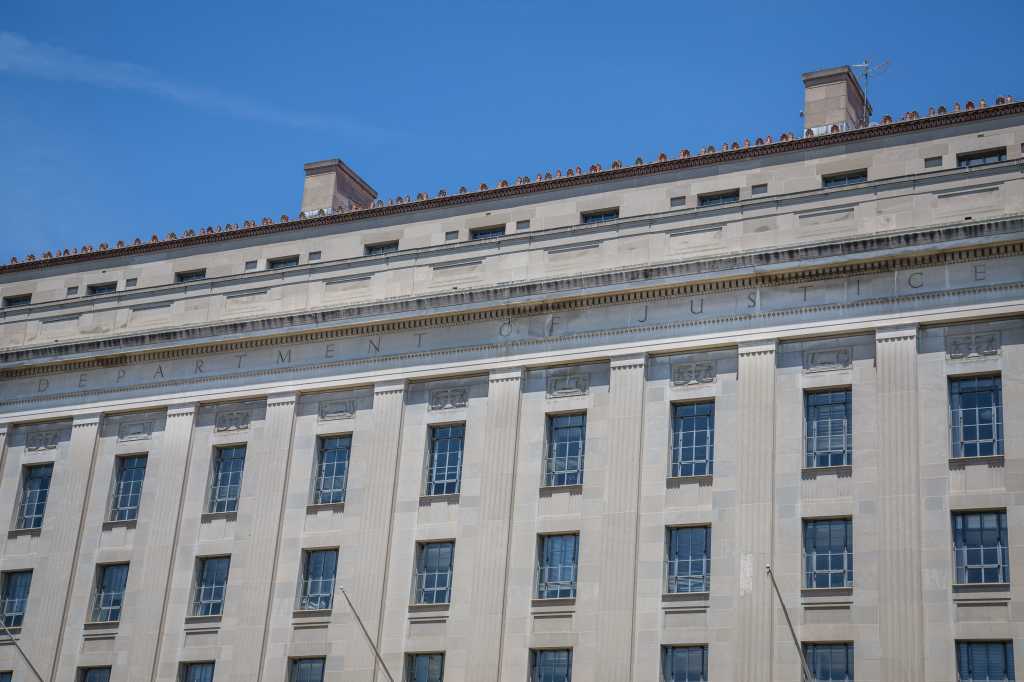 The Department of Justice building in Washington, D.C.