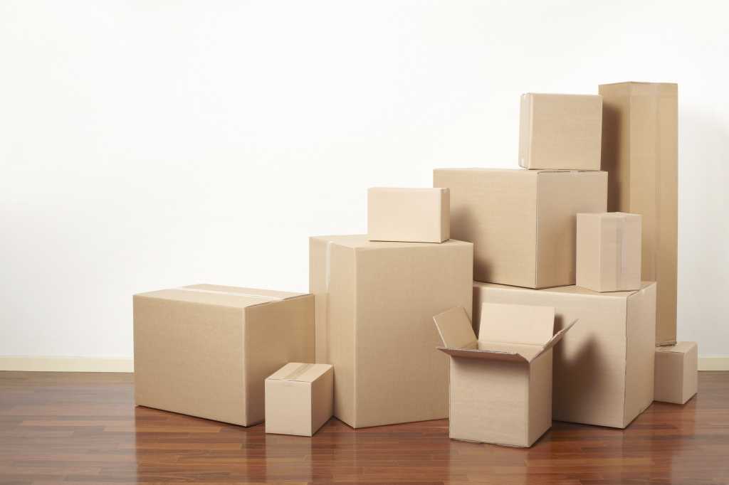 Moving Day, Cardboard boxes stack packages