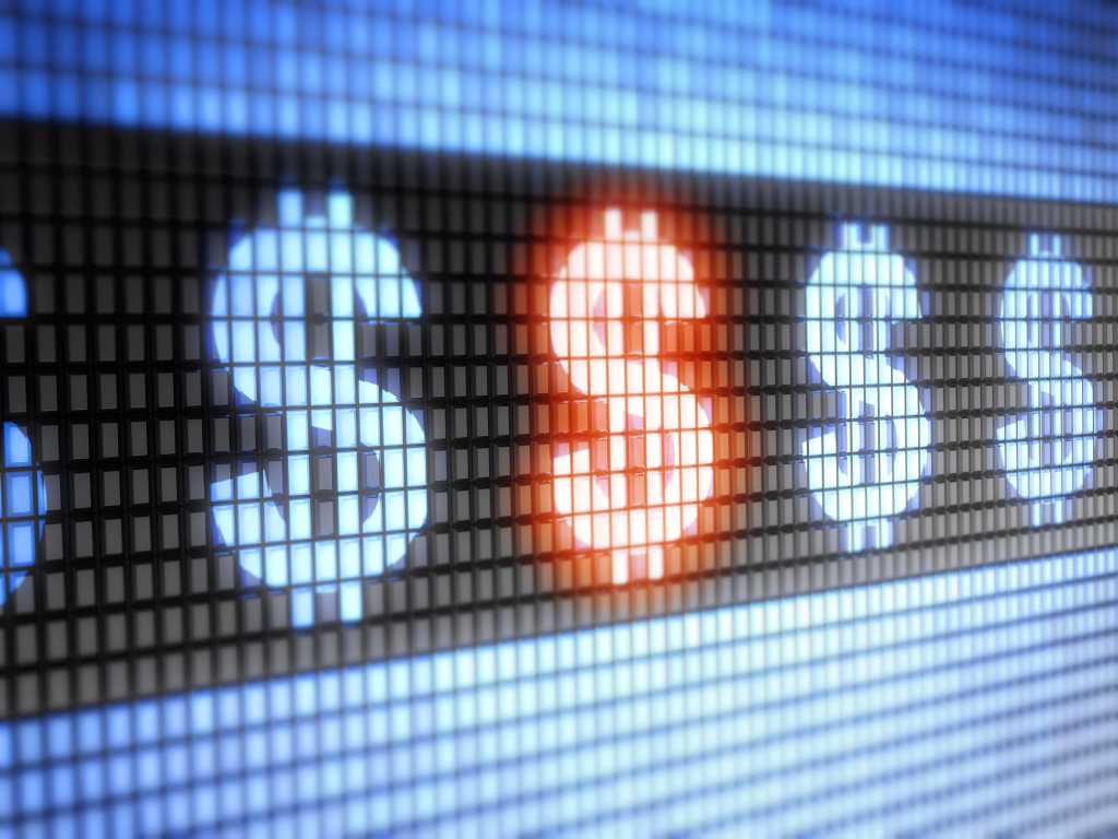 Dollar signs digital readout cash money