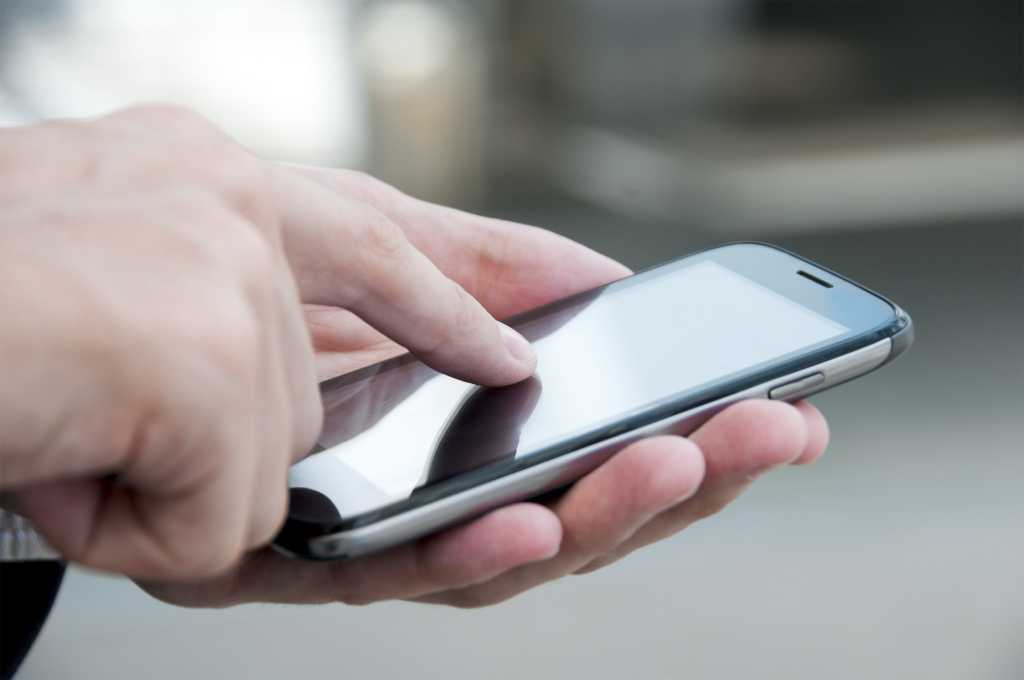 Finger tap smartphone user mobile