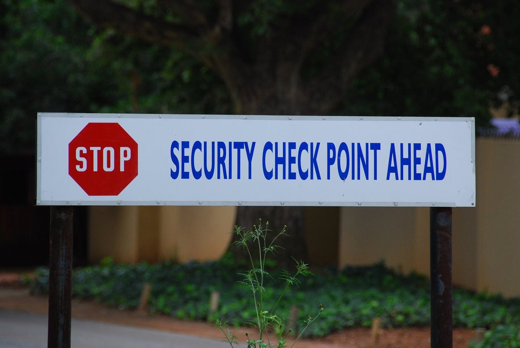 security check point sign