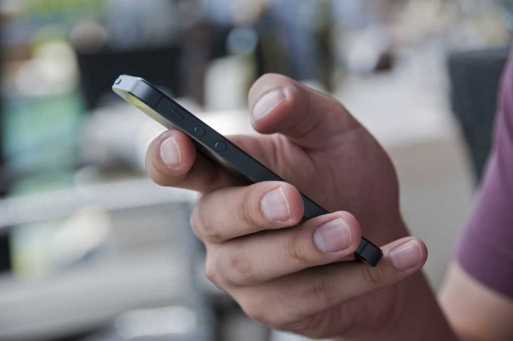 Typing on smartphone