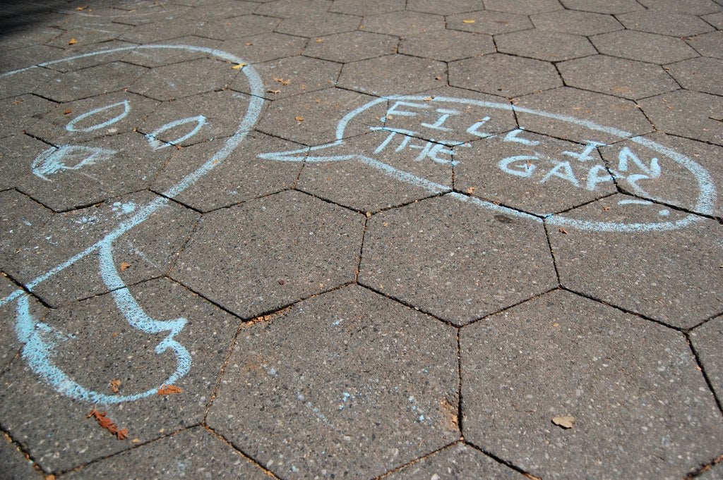 fill in the gaps chalk art street