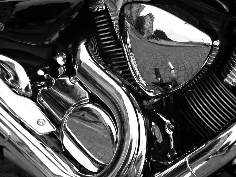 motorcycle reflections shiny chrome