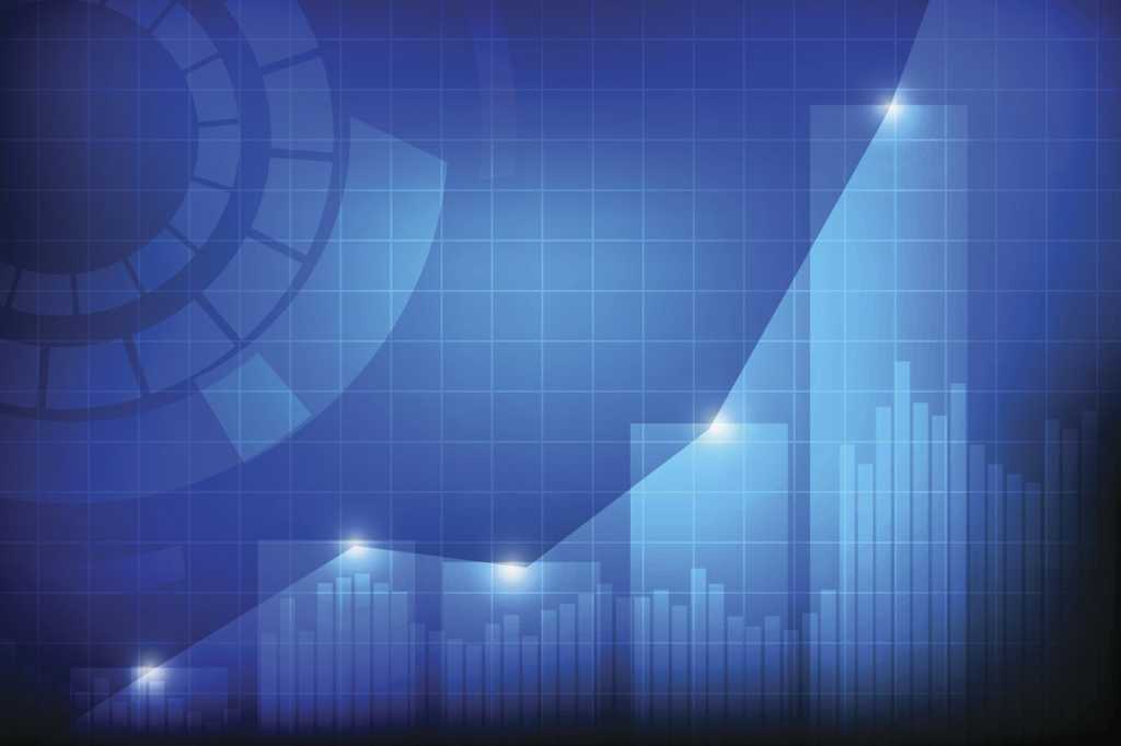 abstract chart graph trending bars up and down