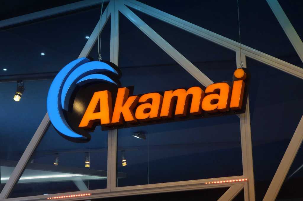 The Akamai logo as seen at Mobile World Congress, Barcelona, March 1, 2017
