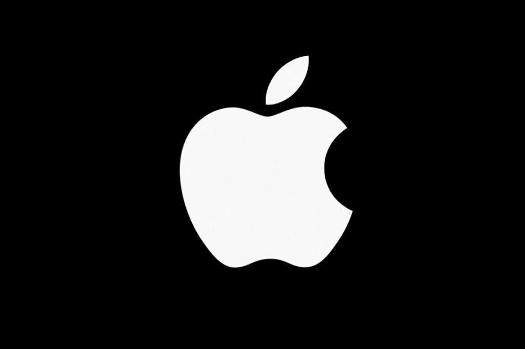 apple logo black white