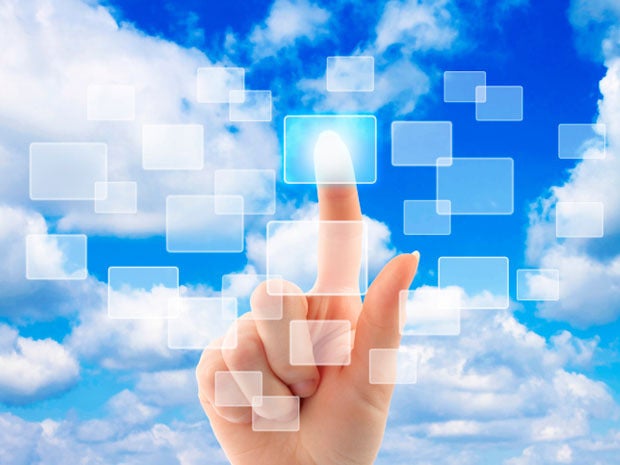 cloud touch woman's hand