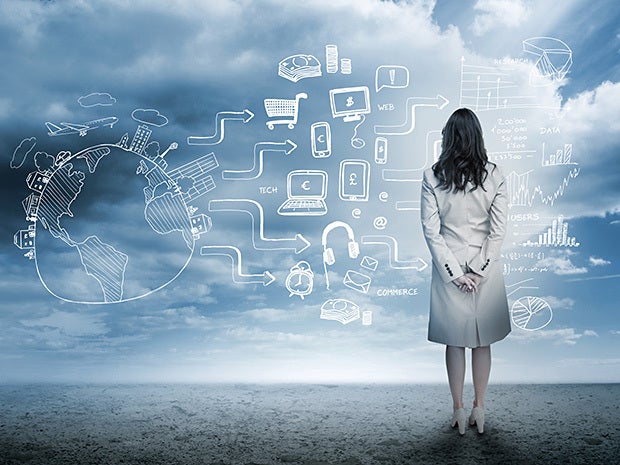 cloud businesswoman skills