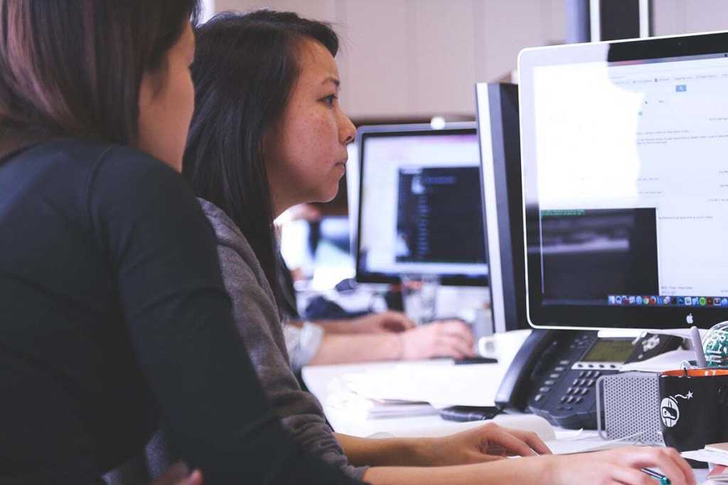 coders / developers / hackers / programmers / desktop displays / code review