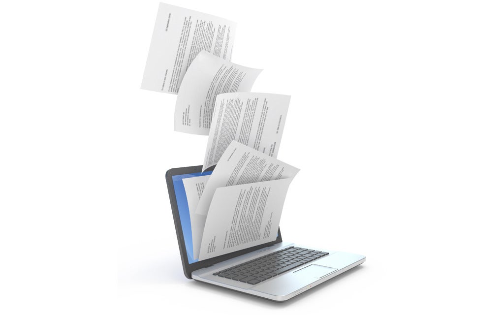 computer files stock laptop