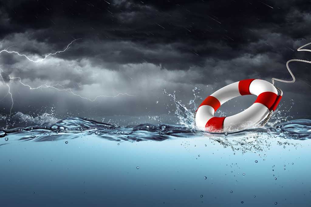 life preserver - personal floatation device thrown into the waves