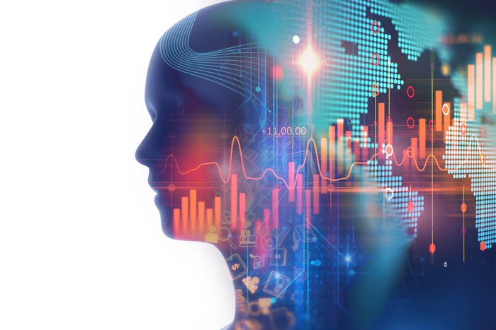 data science certification face in profile with heat map