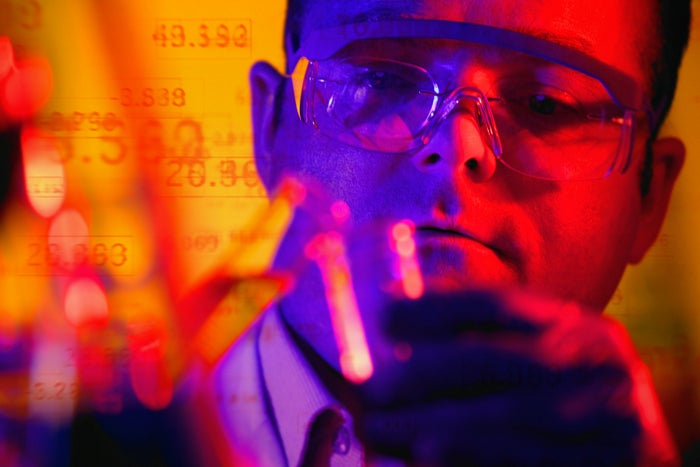 data science certification man with beaker