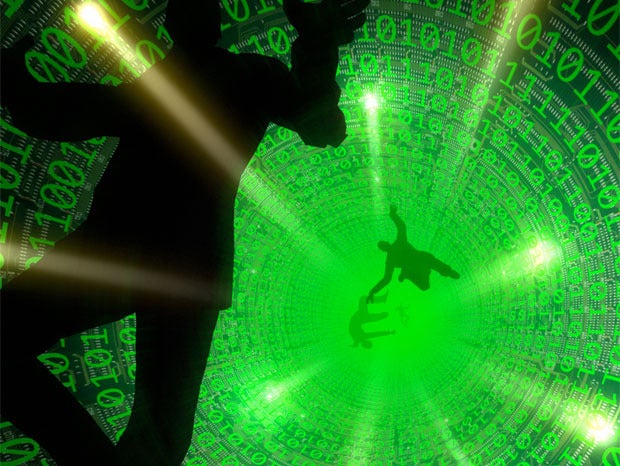 data hole bodies fall tumble code people silhouettes