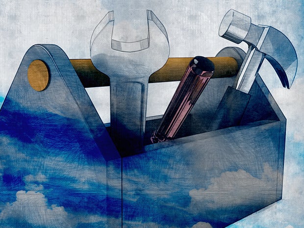 development tools toolbox cloud wrench hammer fix