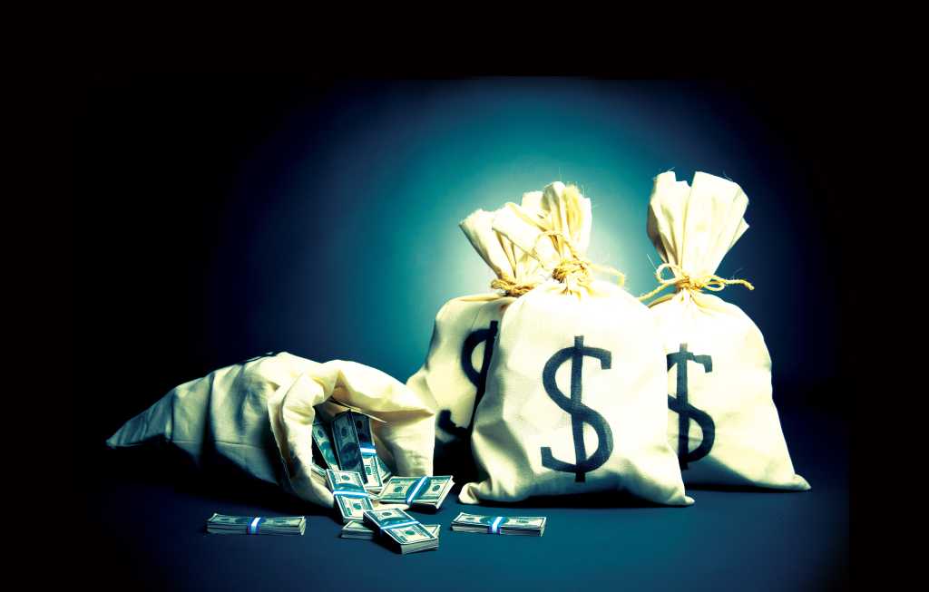 Money bags, full of cash