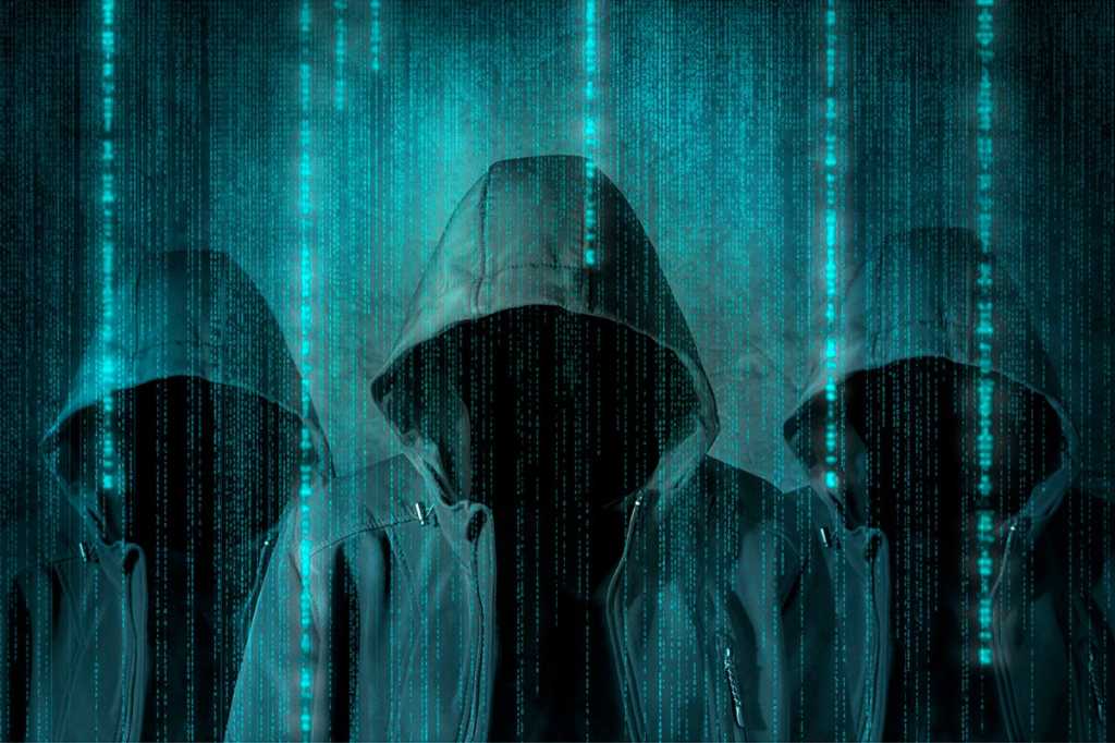 group of hackers in digital environment