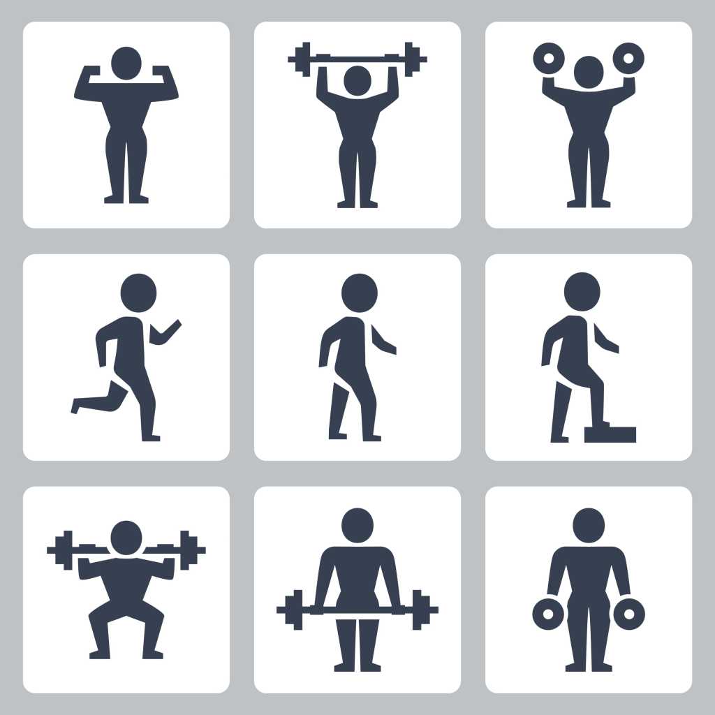 icons working out weight lifting