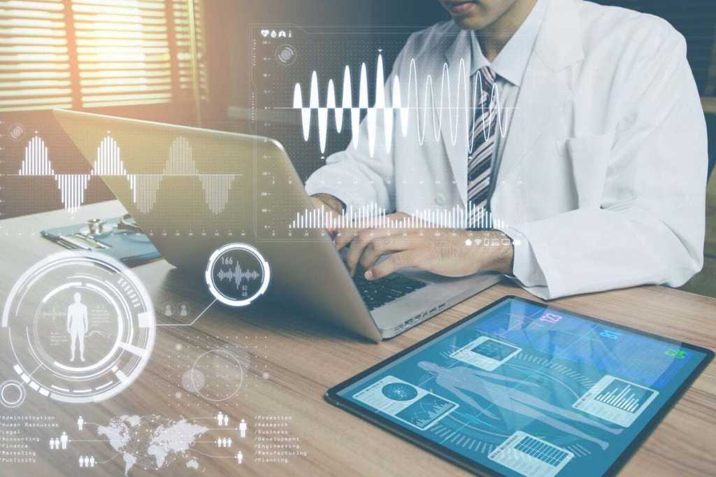 laptop analytics data scientist analytics process doctor electronic medical records remote physician
