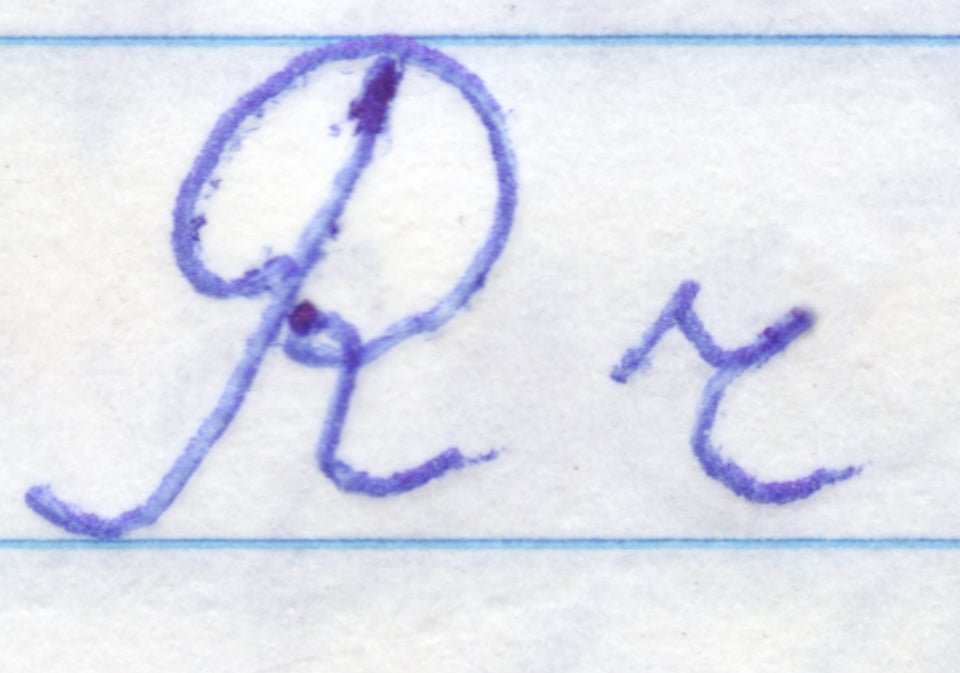 Letter r handwriting cursive