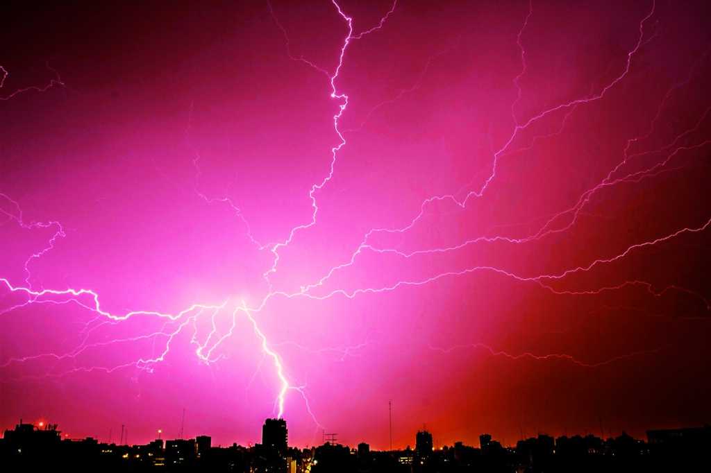 lightning storm at night