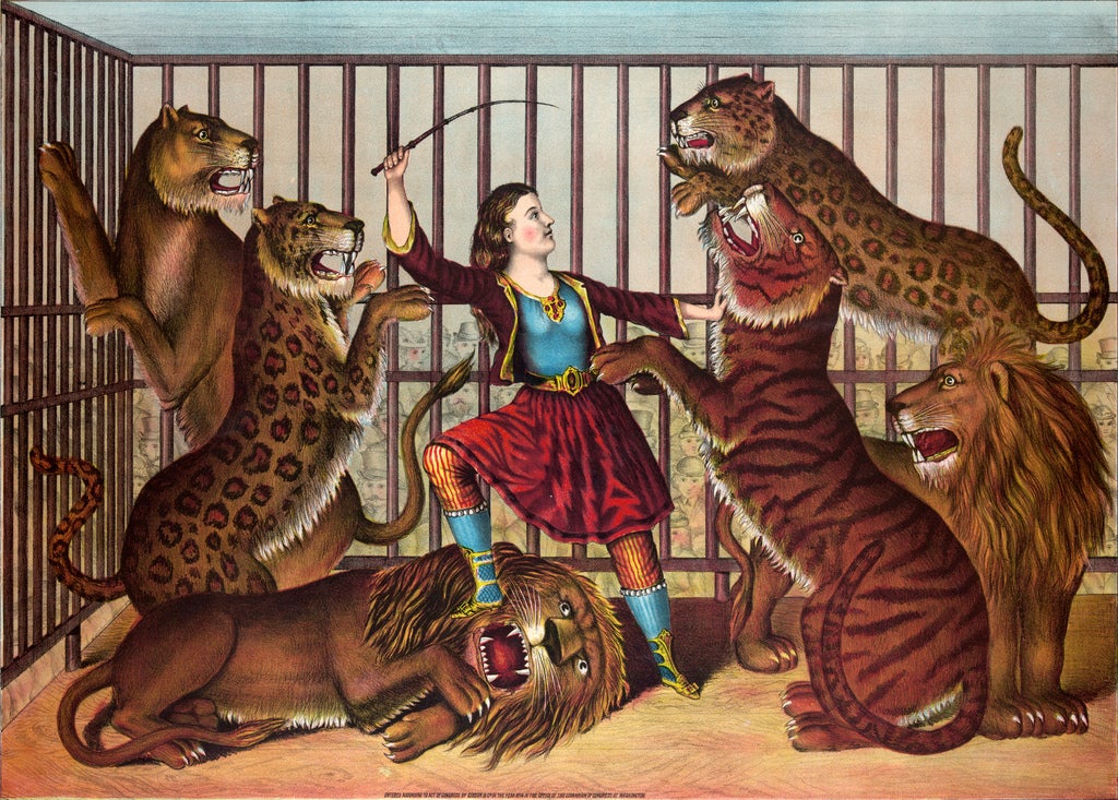 lion tamer woman whip zoo