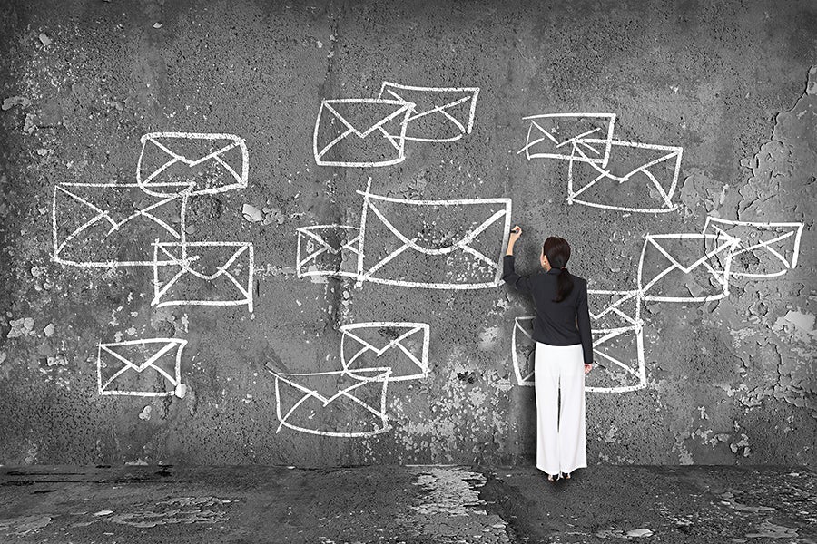 mail blackboard woman
