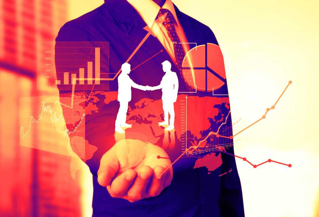 business data employees workers graphs charts cooperate handshake