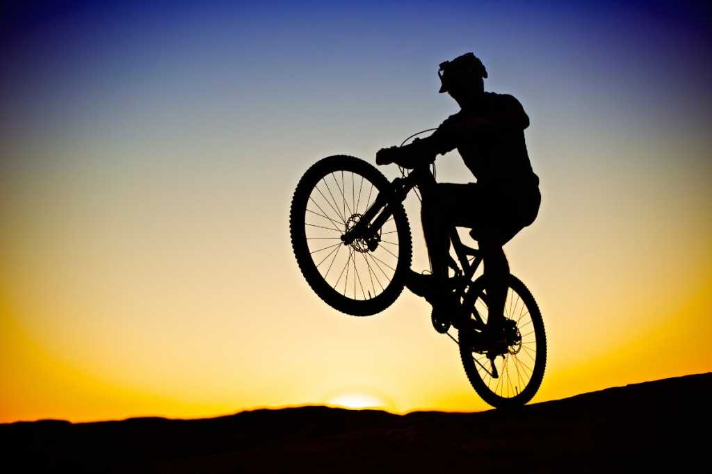 mountain bike rider silhouette