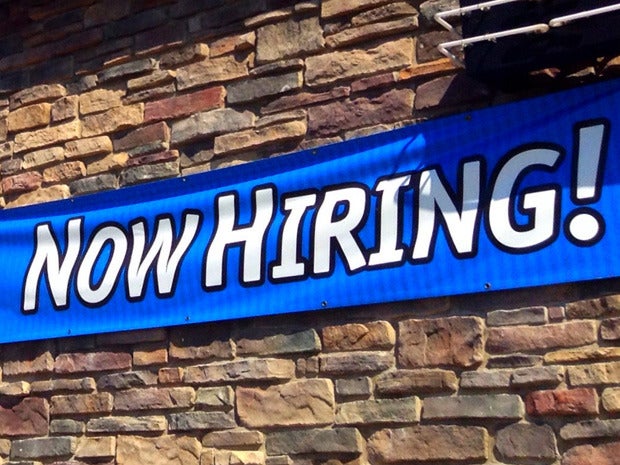 now hiring sign