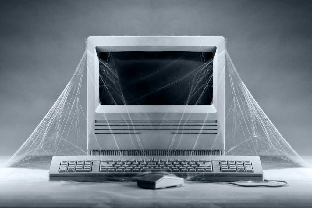 An outdated, obsolete computer system covered in cobwebs is in need of updates.