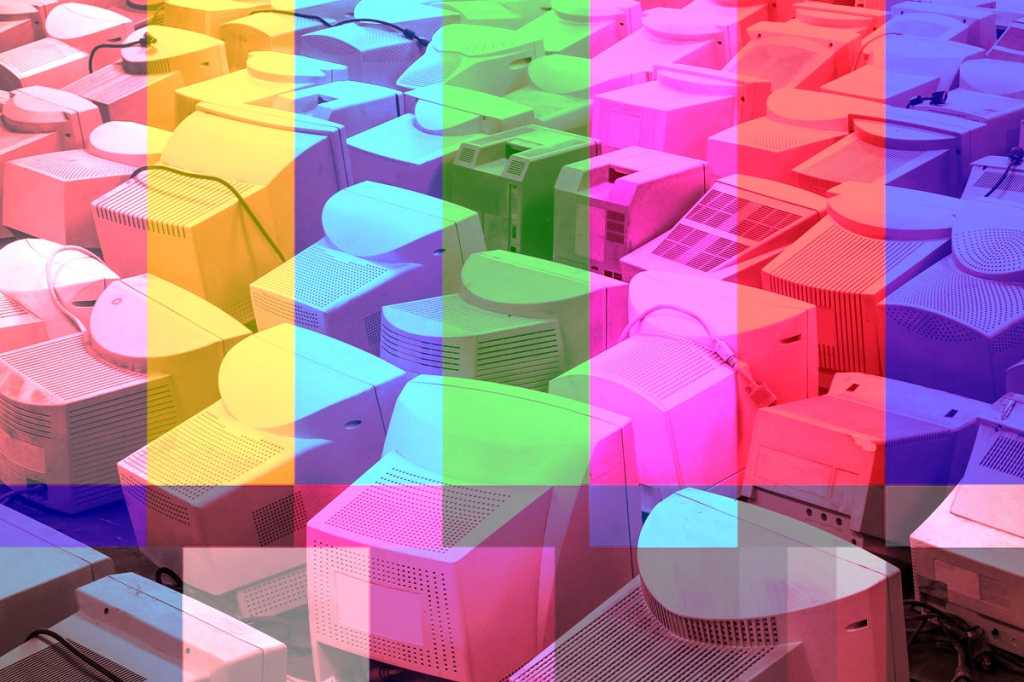 outdated technology retro computer monitors tv static by thexfilephoto getty