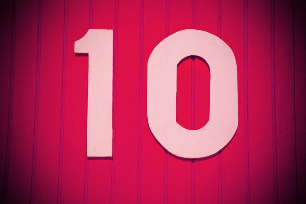 pink wall with number 10 top ten