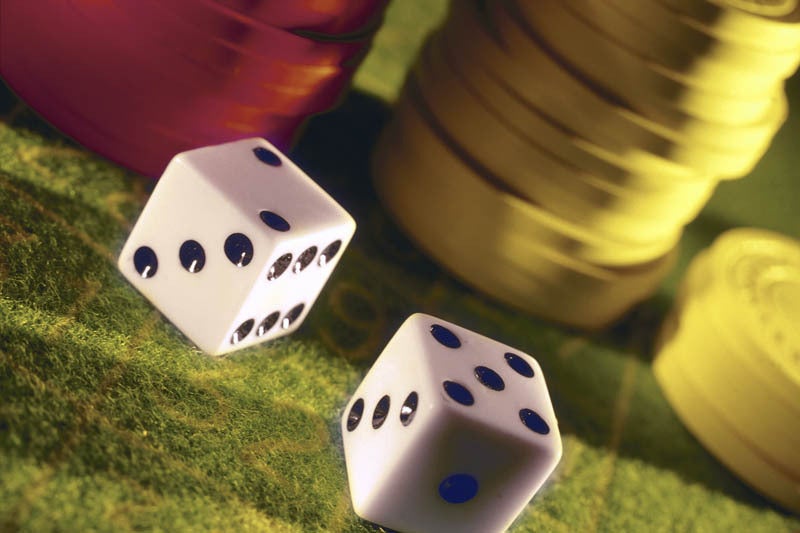 poker chips and dice