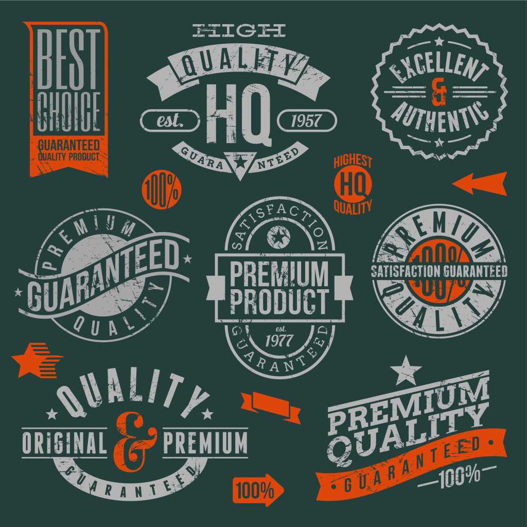 quality and guaranteed vector signs emblems labels 154124533