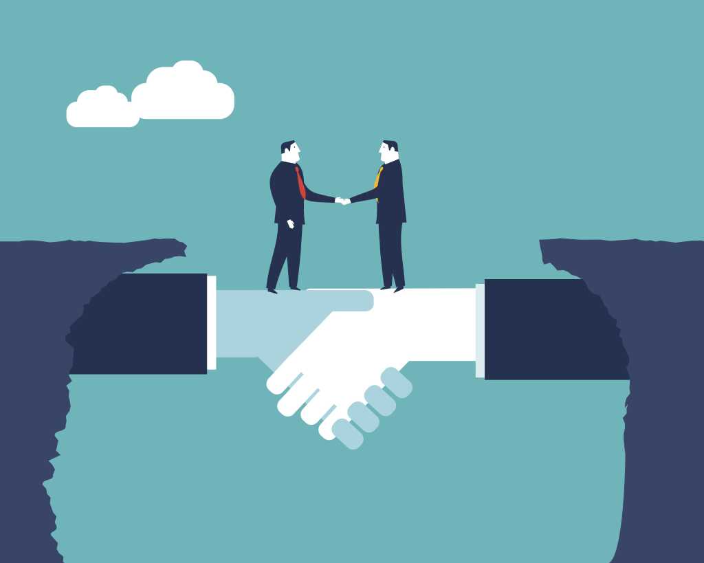 reaching out / handshake / new connection / teamwork