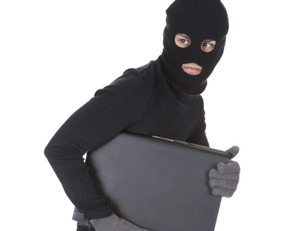 steal thief theft burglar laptop secret crime