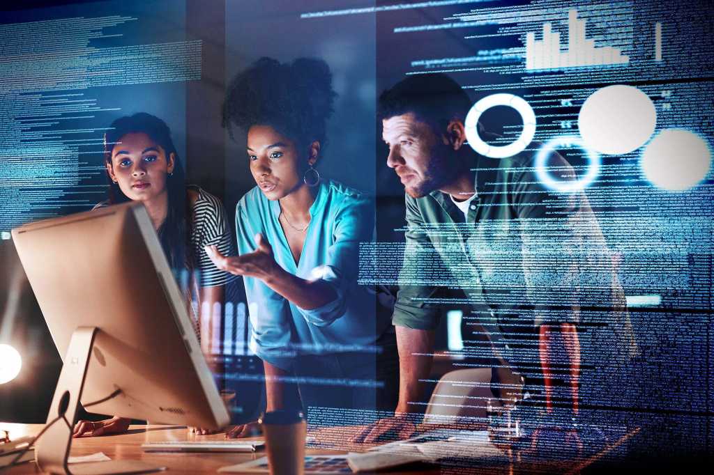 teamwork collaboration / leadership / development / developers / abstract data