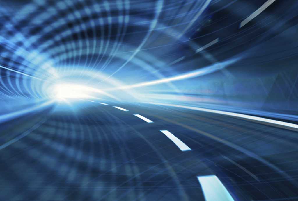 abstract tunnel showing speed and motion and connectivity