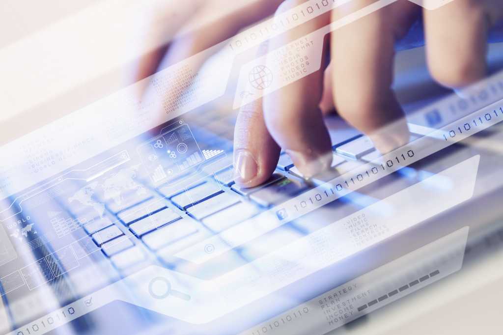 hand on keyboard with motion blur