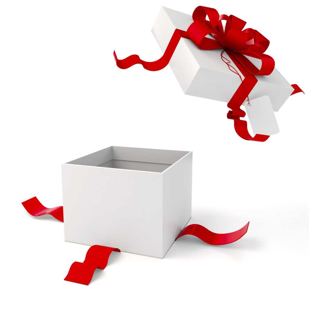 with gift box with red ribbon