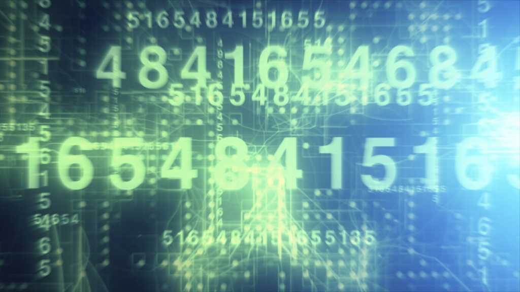 Glowing abstract numbers