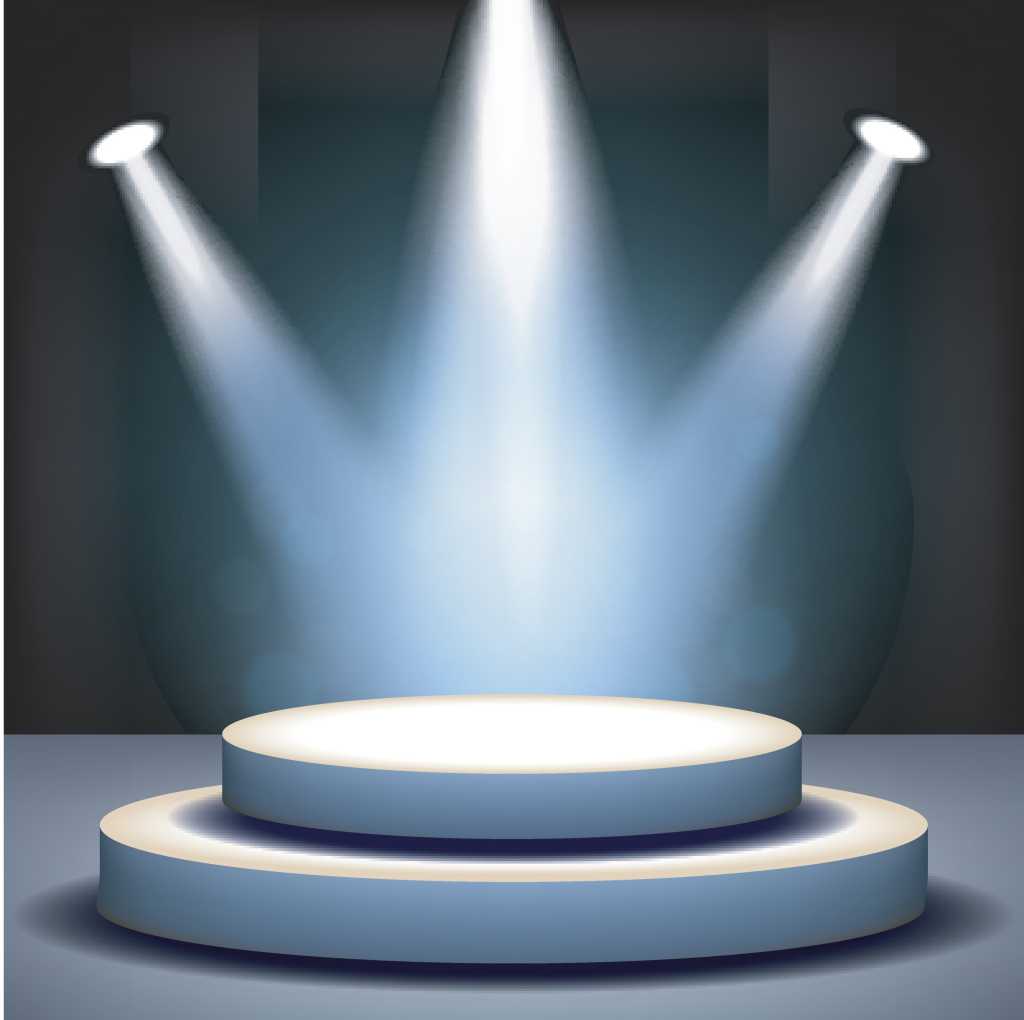Spotlights on stage