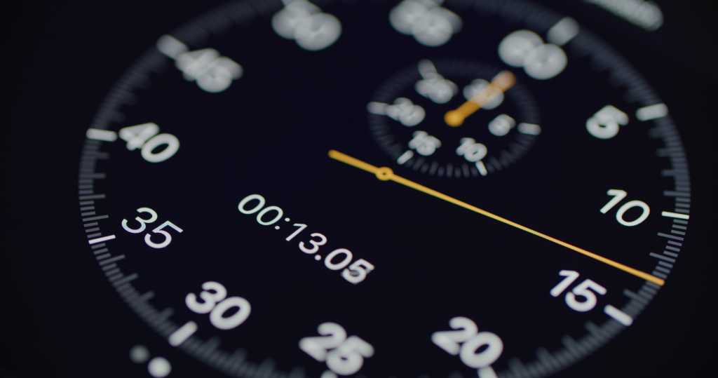 shutterstock 1945585687 stopwatch with white markings on black background on digital screen