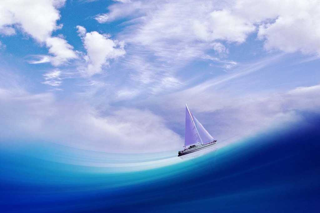 Sailboat at sea.