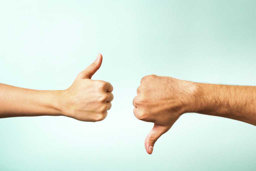Thumbs up thumbs down