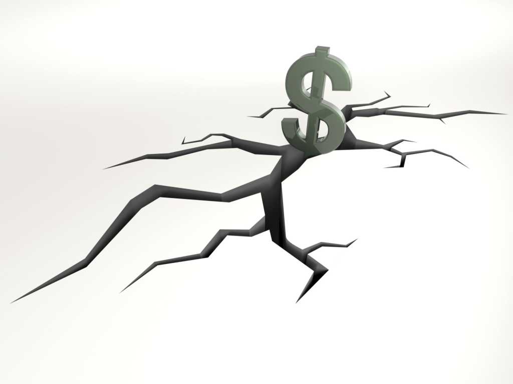 crack recessionbankrupt money loss downturn
