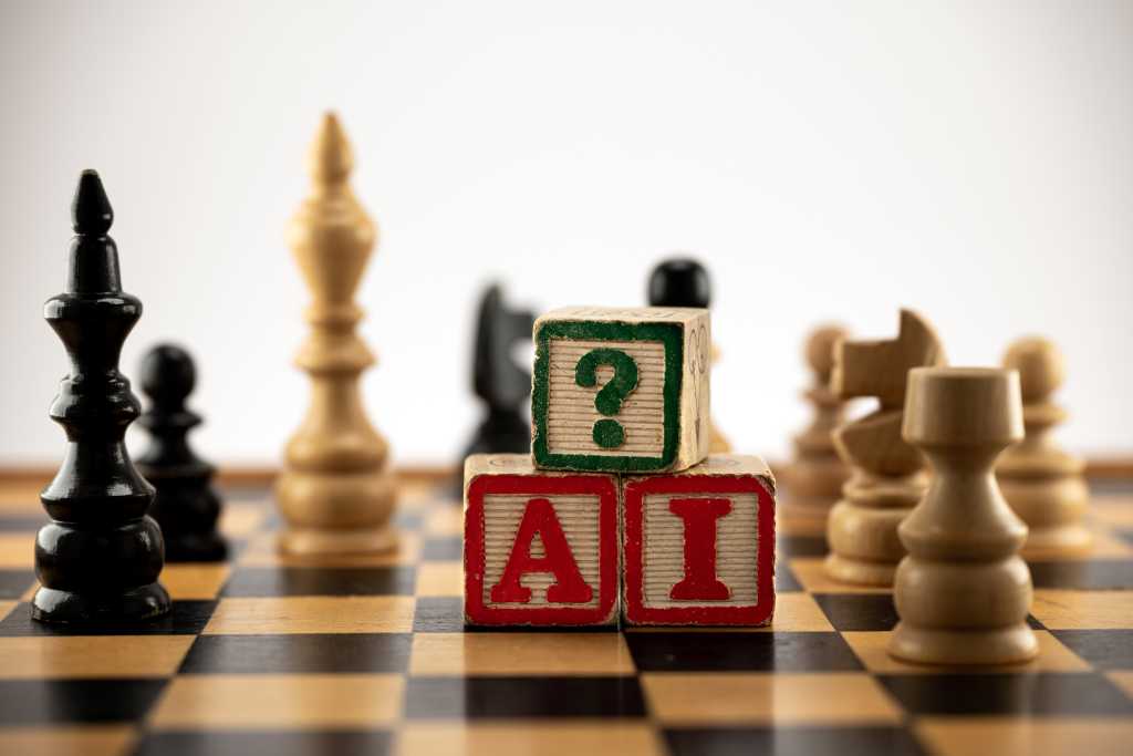 AI and Question Mark set up on a chessboard