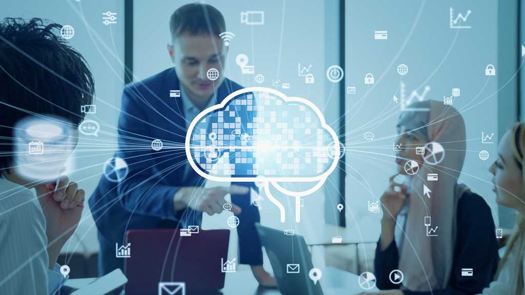 AI (Artificial Intelligence) concept. Business nwtwork. Digital transformation